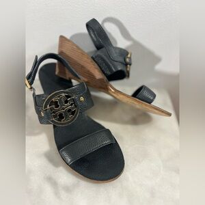 Tory Burch Black Wedges